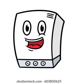Cartoon Combi Boiler Character Vector Illustration