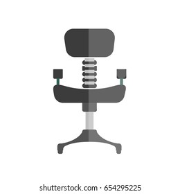 Cartoon comfortable simple black office chair isolated illustration