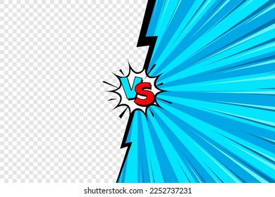 Cartoon comic background with blank place for your design. Fight versus. Comics book colorful competition or challenge poster mockup. Retro Pop Art style. Vector illustration