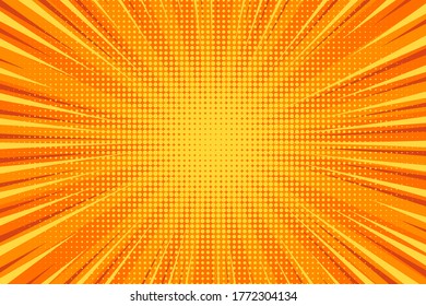 Cartoon comic background. Comics book colorful poster with halftone elements. Retro Pop Art style. Vector illustration.