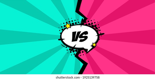 Cartoon comic background. Fight versus. Comics book colorful competition poster. Retro Pop Art style. Vector illustration.