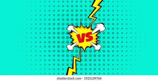 Cartoon comic background. Fight versus. Comics book colorful competition poster. Retro Pop Art style. Vector illustration.