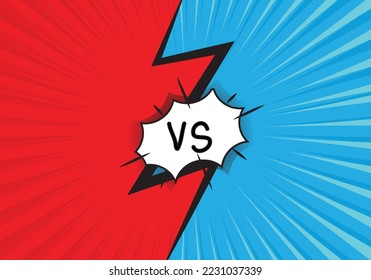 Cartoon comic background. Fight versus. Comics book colorful competition poster with halftone elements. Retro Pop Art style. Vector illustration.