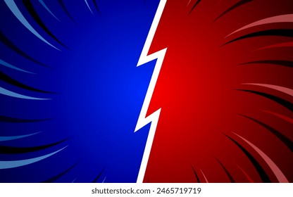 Cartoon comic background fight versus comic book colorful competition poster with halftone elements. vector illustration eps 10.