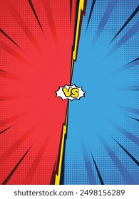 Cartoon comic background fight versus competition poster with halftone effect retro pop art style vector illustration