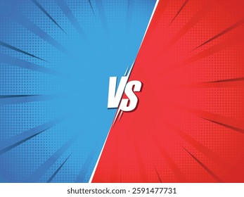 Cartoon comic background fight versus competition poster with halftone effect retro pop art style vector illustration