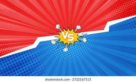 Cartaz de história em quadrinhos luta contra competição com efeito de meio-tom estilo pop art retro