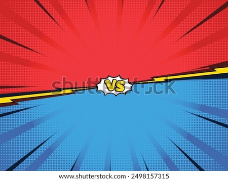 Cartoon comic background fight versus competition poster with halftone effect retro pop art style vector illustration