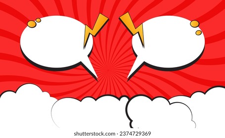 Cartoon comic background, Pop art red comics book cartoon. comic background with dot pattern halftone abstract. Vector halftone illustration. Vintage backdrop for comic superhero text, speech bubble, 