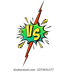 Cartoon comic background. Vs, fight versus. Comics book colorful competition poster with halftone elements. Retro Pop Art style. Vector illustration