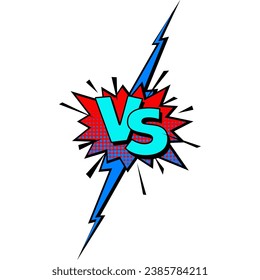 Fondo del cómic de dibujos animados. Vs, lucha contra. Los comics son un colorido afiche de la competencia con elementos de medio tono. Estilo retro pop Art. Ilustración del vector
