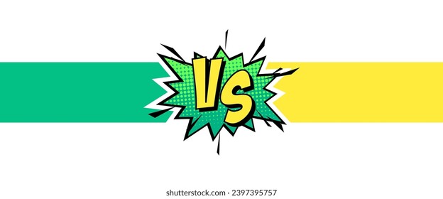 Cartoon comic background. Vs, fight versus. Comics book colorful competition poster with halftone elements. Retro Pop Art style. Vector illustration