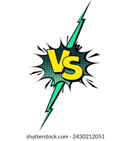 Cartoon comic background. Vs, fight versus. Comics book colorful competition poster with halftone elements. Retro Pop Art style. Vector illustration