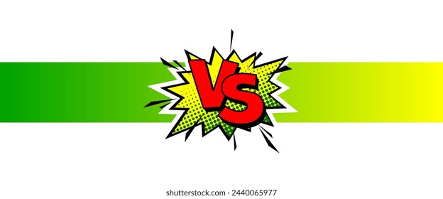 Cartoon comic background. Vs, fight versus. Comics book colorful competition poster with halftone elements. Retro Pop Art style. Vector illustration