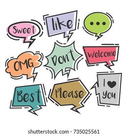 Cartoon comic balloon chat and speech bubble
