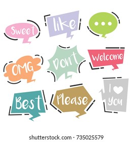 Cartoon comic balloon chat and speech bubble