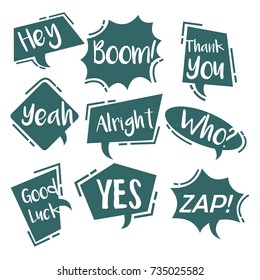 Cartoon comic balloon chat and speech bubble