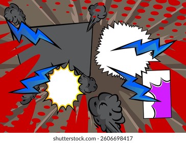 Cartoon, comic book background. Retro vector comics pop art design.
