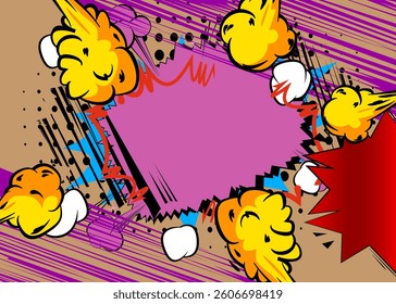 Cartoon, comic book background. Retro vector comics pop art design.