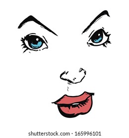 cartoon comic book face