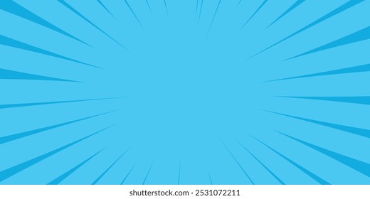 Desenho animado banda desenhada pop art strip radial lines background. Design vetorial