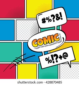 cartoon comic book template theme vector art illustration