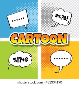 cartoon comic book template theme vector art illustration