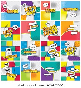 cartoon comic book template theme vector art illustration