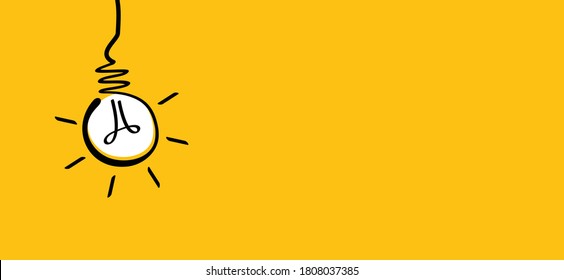 Cartoon, comic brain electric lamp idea doodle. Brilliant lightbulb education or inventionicon or  pictogram banner. FAQ, business loading concept. Fun vector light bulb icon or sign ideas. 