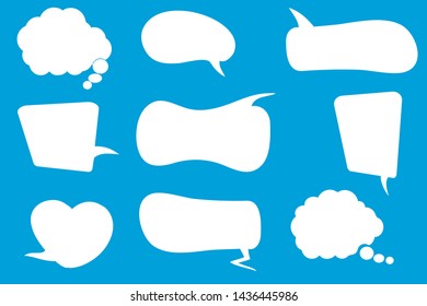 Cartoon comic bubble, speech bubble. Black speech balloons on white background. Vector Illustration