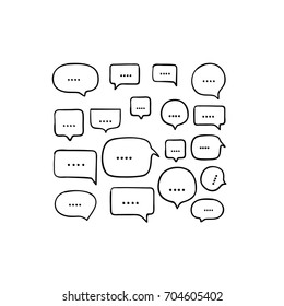 cartoon comic bubble. speech bubble. Speech Bubble set with doodle style