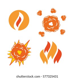 Cartoon comic burst or explosion set illustration. Cartoon comic vector