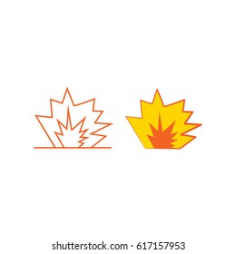 Cartoon comic burst or explosion set vector illustration