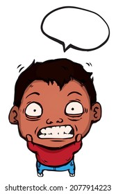 cartoon comic character with a scared face vector illustration