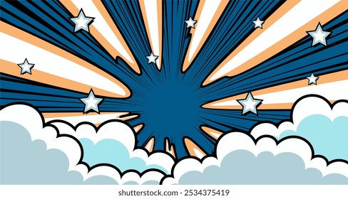 Cartoon comic cloud smoke retro illustration