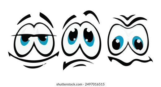 Cartoon Comic Faces Sticker Vector