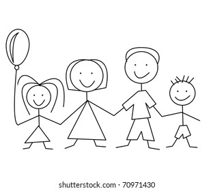 Cartoon Comic Family Stock Vector (Royalty Free) 70971430