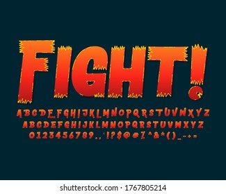 Cartoon comic font effect with spicy gradient