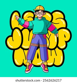 Cartoon comic handdraw streetwear style illustration