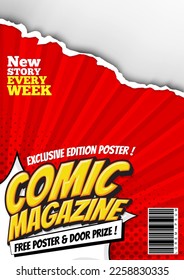 cartoon comic magazine book cover design template