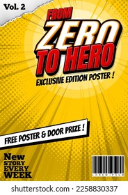 cartoon comic magazine book cover design template