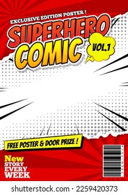 cartoon comic magazine book cover design template