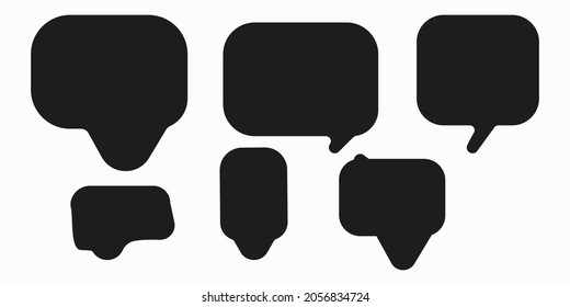 Cartoon Comic Message Sign. Rectangle Speech Dialogue Icon Set. Communication Concept. Vector Illustration. Stock Image. EPS 10.
