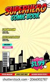 cartoon comic pop art background template 