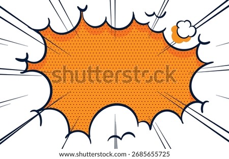Cartoon comic pop art design. Set of speech bubble with halftone. Cartoon cloud collection. Comic speech bubble frame. Hand drawn retro cartoon stickers. Pop art style. Vector illustration.