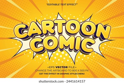 Cartoon Comic pop up style text effect editable vector