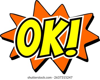 Cartoon comic sign burst clouds. Speech bubble, Oke OK sign expression and pop art text frames. Comics mem expressions speech, superhero book Oke OK label. Isolated vector symbols set