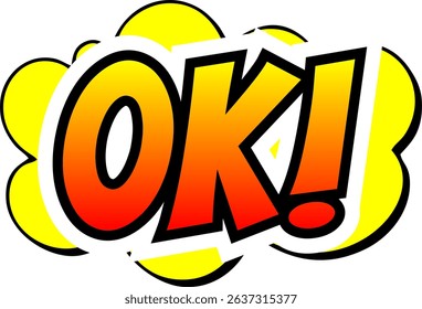 Cartoon comic sign burst clouds. Speech bubble, Oke OK sign expression and pop art text frames. Comics mem expressions speech, superhero book Oke OK label. Isolated vector symbols set