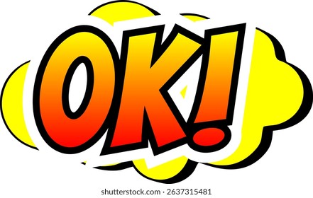 Cartoon comic sign burst clouds. Speech bubble, Oke OK sign expression and pop art text frames. Comics mem expressions speech, superhero book Oke OK label. Isolated vector symbols set