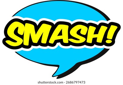 Sinal de quadrinhos de desenhos animados explode nuvens. Bolha de fala, expressão de sinal de esmagamento e quadros de texto de pop art. As expressões em quadrinhos de mem fala, livro de super-heróis Smashlabel. Conjunto de símbolos vetoriais isolados